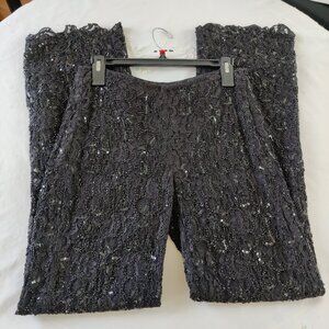 NWOT INC Int'l Concepts Beaded Sequins Semi-Sheer Lace Party Pants